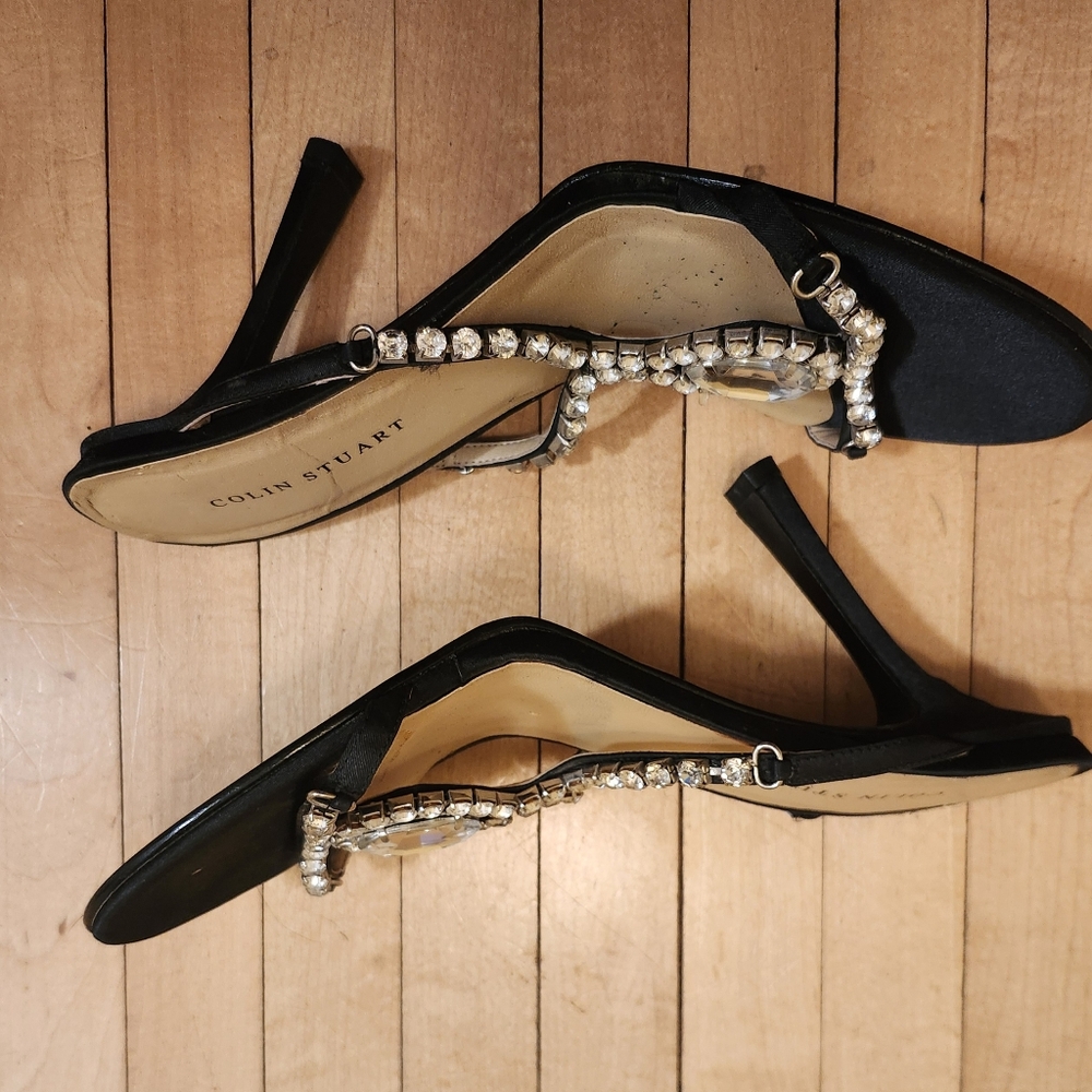 Satin and Rhinestone Evening Shoes